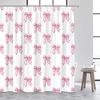Watercolor Pink Bow Shower Curtain: Whimsical, Romantic Bathroom Decor For Sweet, Cozy Ambiance, And Lovely Charm