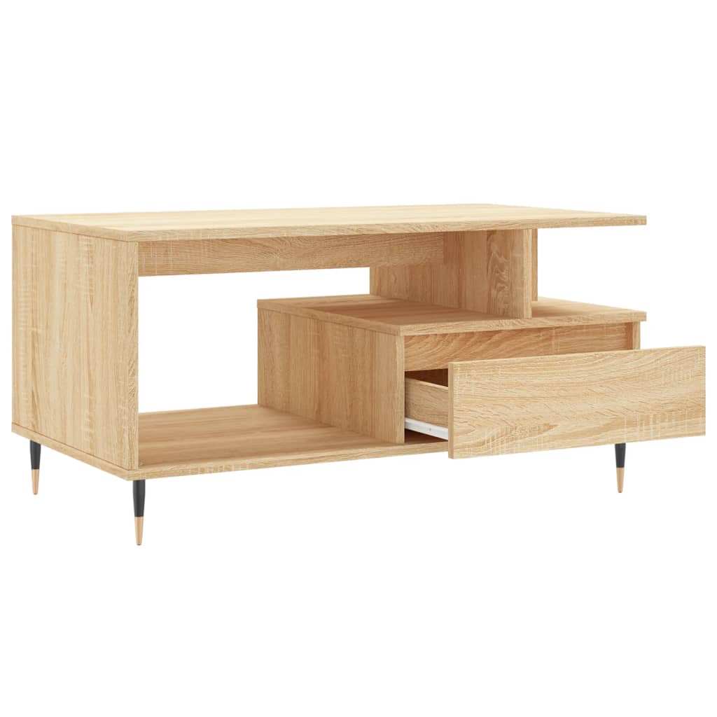 Vidaxl Stolik Kawowy, Dąb Sonoma 90X49X45 Cm, Materiał Drewnopochodny