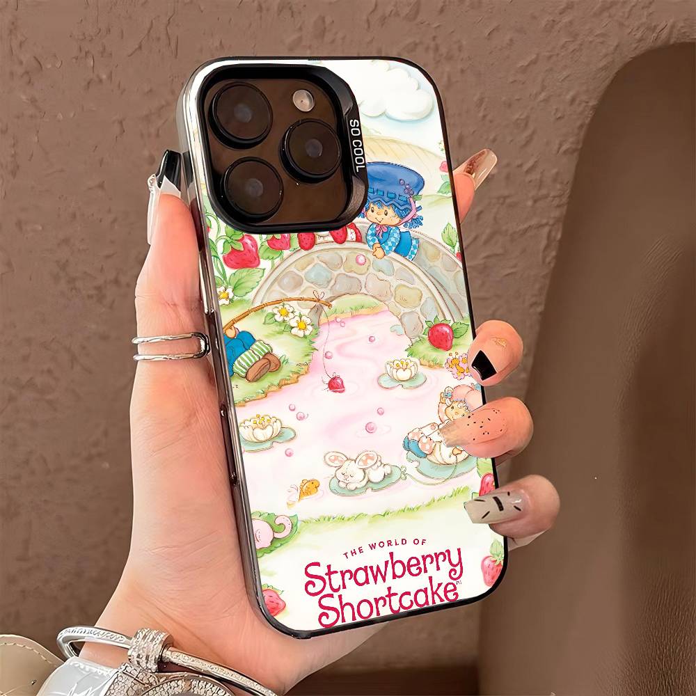 Strawberry Sh-SHortcakeS phone case for iPhone 17 17Air 16 15 14 13 12 11 Pro Max Plus Colorful Silver
