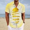 Men's Summer Hawaiian Shirt With Floral Lemon Pattern