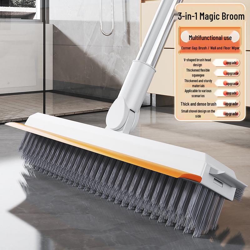 V-Shaped Narrow Gap Cleaning Brush with Long Handle for Floor, Bathroom Tile, and Corner Cleaning
