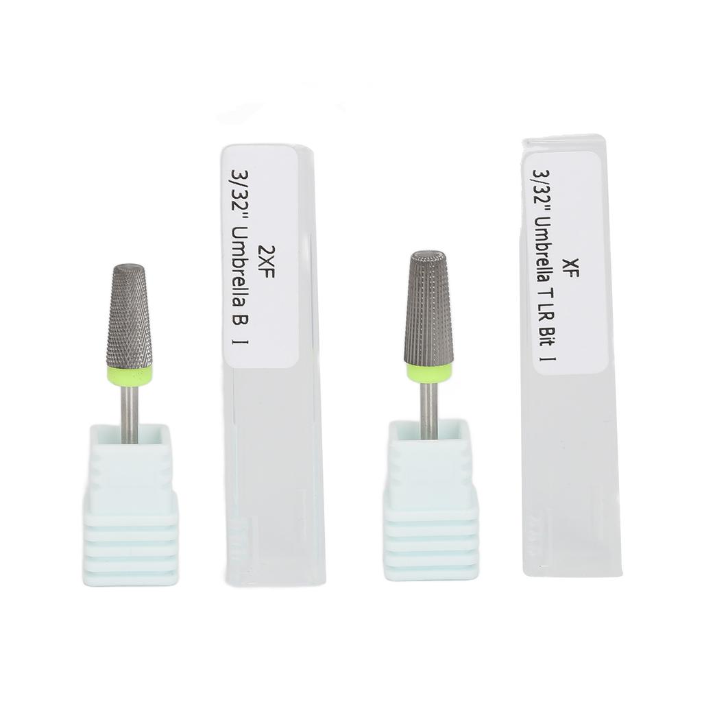 2pcs Tapered Barrel Nail Drill Bit Tungsten Steel Fast Remove Manicure Tool Nail Polish Bit for Acrylic Hard Gel