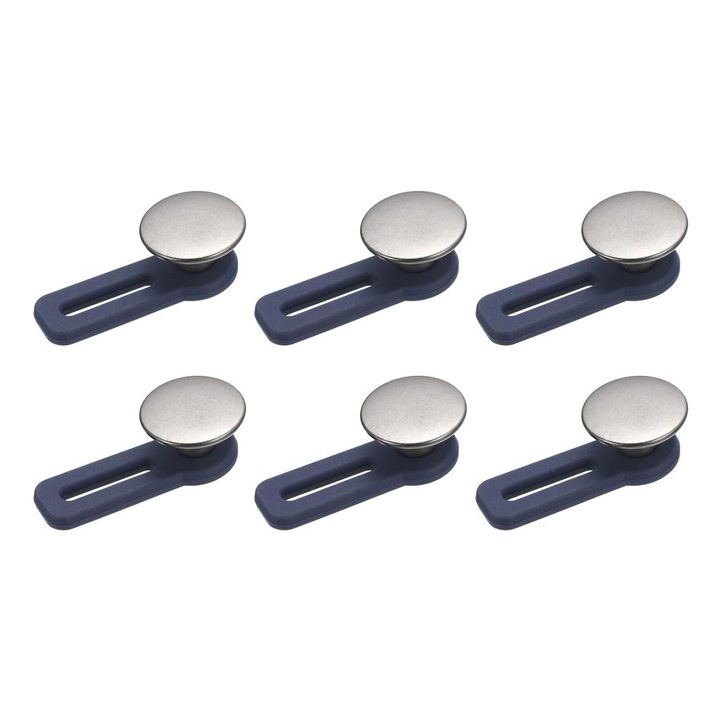 6pcs Button Extenders Alloy & Silicone Pants Waist Extension No-Sew Extend Buttons for Women Men's Pants Jeans Skirts1.38"
