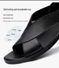 Men's Cowhide Leather Roman Sandals - New Casual Outdoor Summer Shoes with Soft Non-Slip Soles