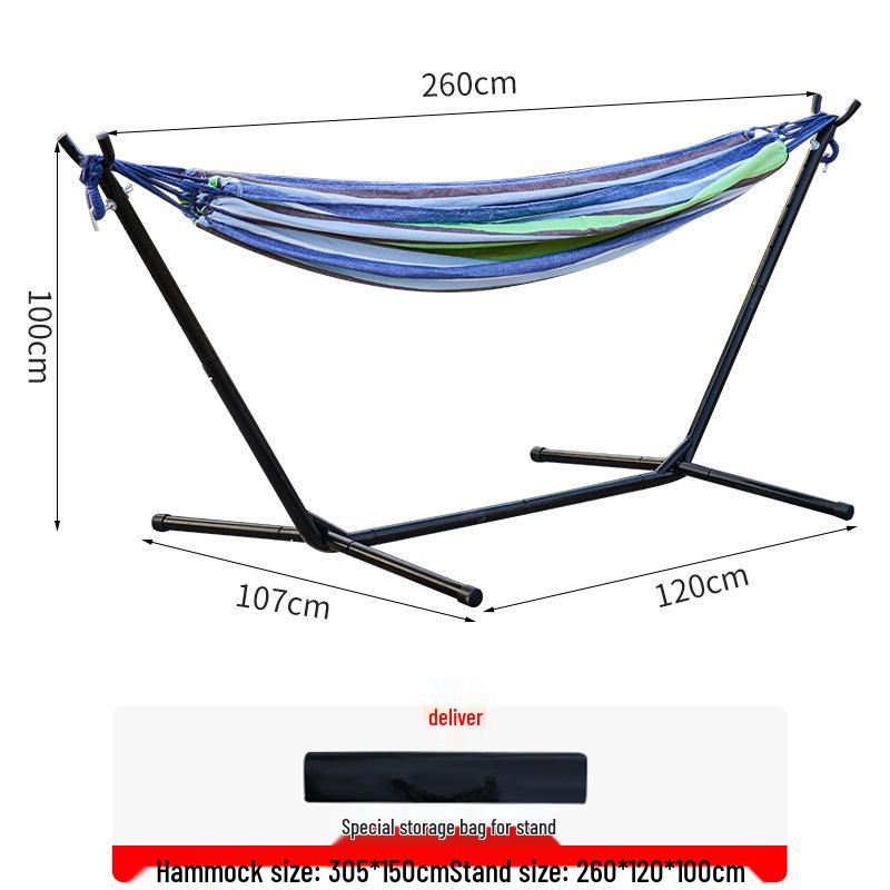 Double Outdoor Canvas Hammock: Lightweight, Anti-Roll, Detachable Stand for Camping & Children's Swing Chair