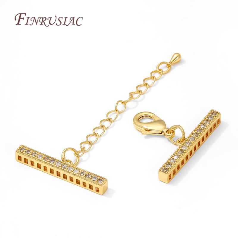 2 Sizes 18K Gold Plated Lobster Clasp with Extension Chain Connector For Jewelry Making,DIY Multi-row Pearl Necklace Accessories