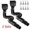 2 Sets Drainage Pipe Connector Durable Rain Drain Extender Garden Folding Telescopic Rainwater Yard