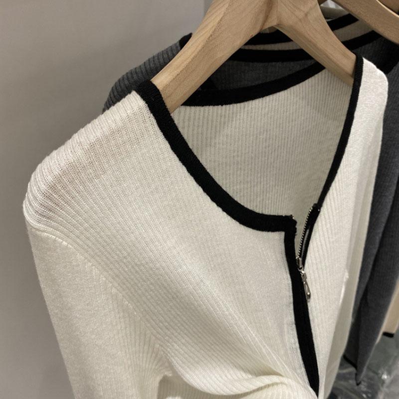 Knitted Sweater Women Cardigans New Long Sleeve O-Neck White Knit Sweater Cardigan Women Tops Knitwears Sueters De Mujer