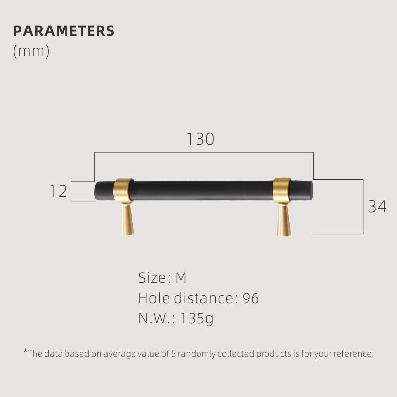 Dooroom Brass Furniture Handles T-bar Light Luxury Fashion Black Gold Silve Wardrobe Dresser Cupboard Cabinet Drawer Pulls