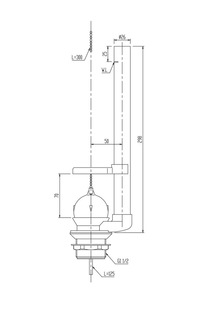 LIXIL INAX Float Valve for Toilets with Flush Tanks Valve Seat Inner Closed-Loop (38mm Diameter) PK-DTF-810C