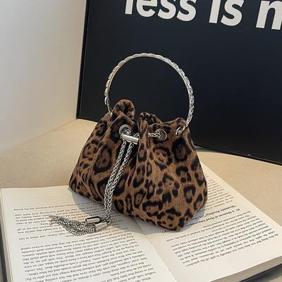 New Bucket Bag Fashion Chain Handbag Trend Leopard Print Bag Shoulder Messenger Women's Bag