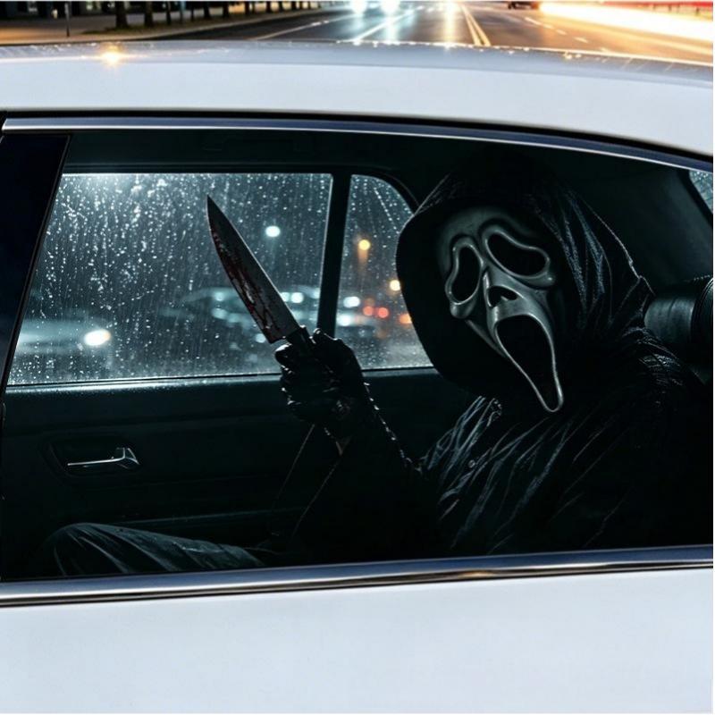 Adesivo Clown Horror per Finestrino Auto Facile da Applicare per Decorazione Auto Decalcomania Scherzo di Halloween