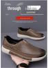 Men's Breathable Leather Slip-On Hollow Casual Sandals