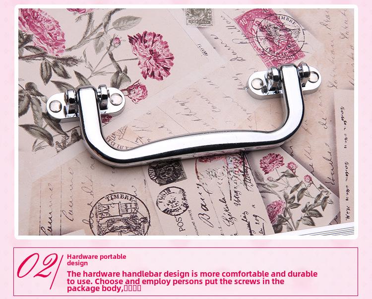 Portable Double-Layer Aluminum Alloy Cosmetic Case with Mirror and Password Lock