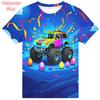 3D Print Dinosaur Car T-Shirt For Men Colorful Planet Pattern Tees Summer Street Casual Short Sleeve Tops Loose O-Neck T Shirts