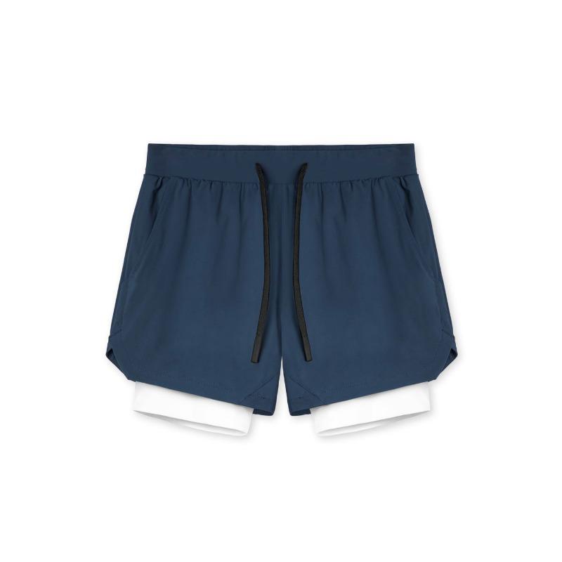 Men's 2-in-1 Running Shorts Breathable Quick Dry Athletic Workout Shorts