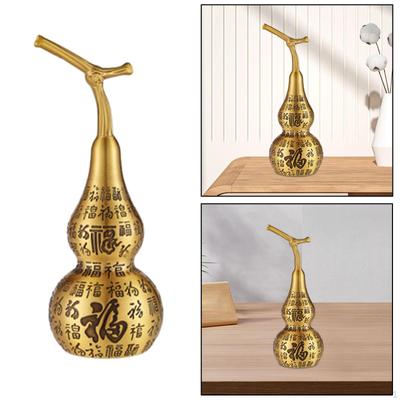 Brass Gourd Statue Feng Shui Figurine Carvings Fu Characters Traditional Chinese Fengshui for