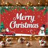 Xmas Backdrop Santa Claus Winter Backdrop Santa Banner Gift Box Snowman Display For Christmas Party Indoor Decoration Winter