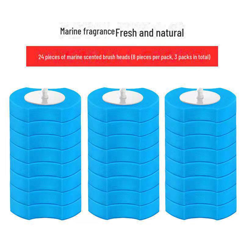 Wandmontiertes Einweg-Toilettenbürstenset mit Ersatzköpfen