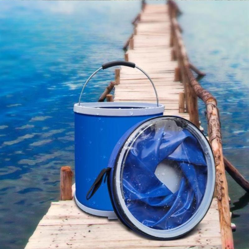 Multifunctional Folding Bucket Fishing Water Telescopic Cage Portable Car Wash Bucket Outdoor Trash Can Fishing Equipment