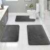 Three Piece Toilet, Bath Floor Mat, Shower Mat, Bath Absorbent Mat, Non Slip Carpet, Soft and Comfortable, Laundry Room.