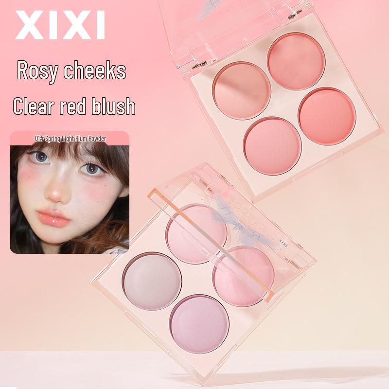 XIXI Diffuse Butterfly Blush: Korean-Style, Matte, Four-Color Palette with Natural Contouring and Color Payoff.