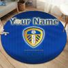 Leeds United Custom Name Round Area Rug,Carpet Rug for Living Room Bedroom Sofa Playroom Decor,Non-slip Floor Mat