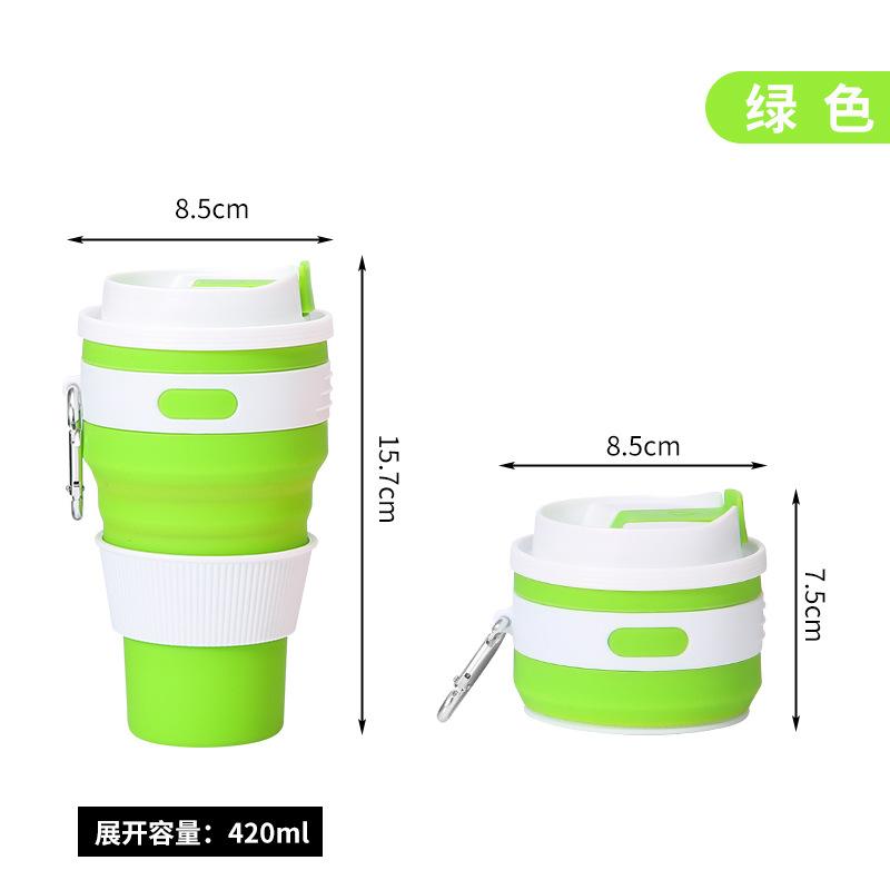Outdoor Foldable Portable Silicone Coffee Cup, Drop-resistant Food-grade Environmentally Friendly Beverage Cup, Silicone Water Cup with Lid
