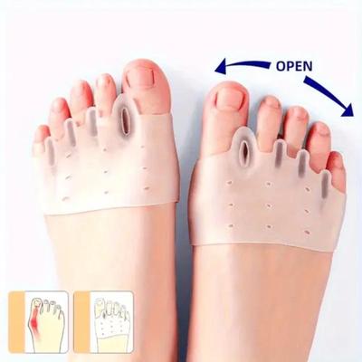 2pcs Toe Separator Made of Silica Gel with Bunion Brace-Comfortable Foot Alignment Tool To Enhance Fitness Training Effect