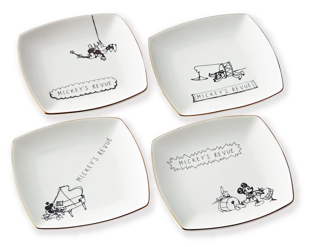 Maehata Disney Hand Drawing Plate 4P Mickey 23481