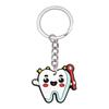10 Pcs Dental Tooth Shape Model Simulation Keychain  Keyring Cartoon Lovely Girls Kids Gift Pendant Teeth Key Chain