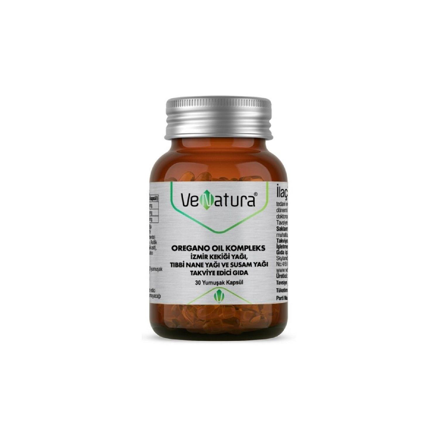 

Oregano Oil Complex Izmir Thyme Oil, Medical Mint And Sesame Oil 30 Capsules