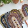 Vietnamese Seaweed Straw Fan: African-Style Wall Decor & Handheld Palm Leaf Fan