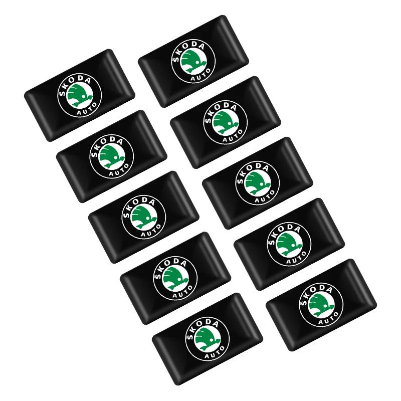 

2025 New 10pcs Car styling Steering wheel 3D small Emblem Sticker for Skoda Logo Octavia A7 Superb 2 Fabia Rapid Yeti Kodiaq Kam