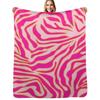 Zebra Print Pink And Orange Zebra Stripes Wild Animal Print Preppy Decor Modern Zebra Pattern Throw Blanket
