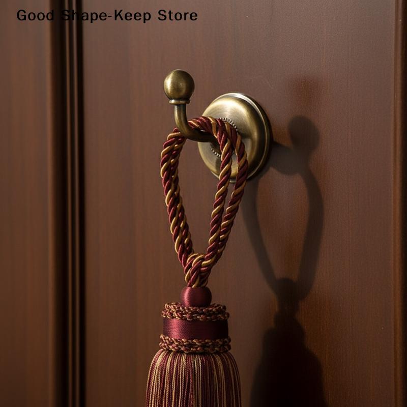 2PCS Zinc Alloy Curtain Holdbacks Metal Wall Tie Back Hooks Durable Hanger Holder for Window Living Room Bedroom Easy Install