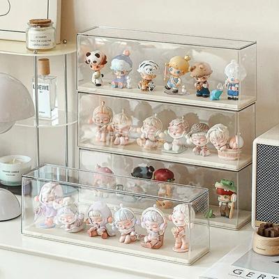 Roztomilá akrylová vitrína pro mini sběratelské předměty 6patrová stohovatelná police Prachotěsná skříňka pro hračky z překvapení a anime figurky