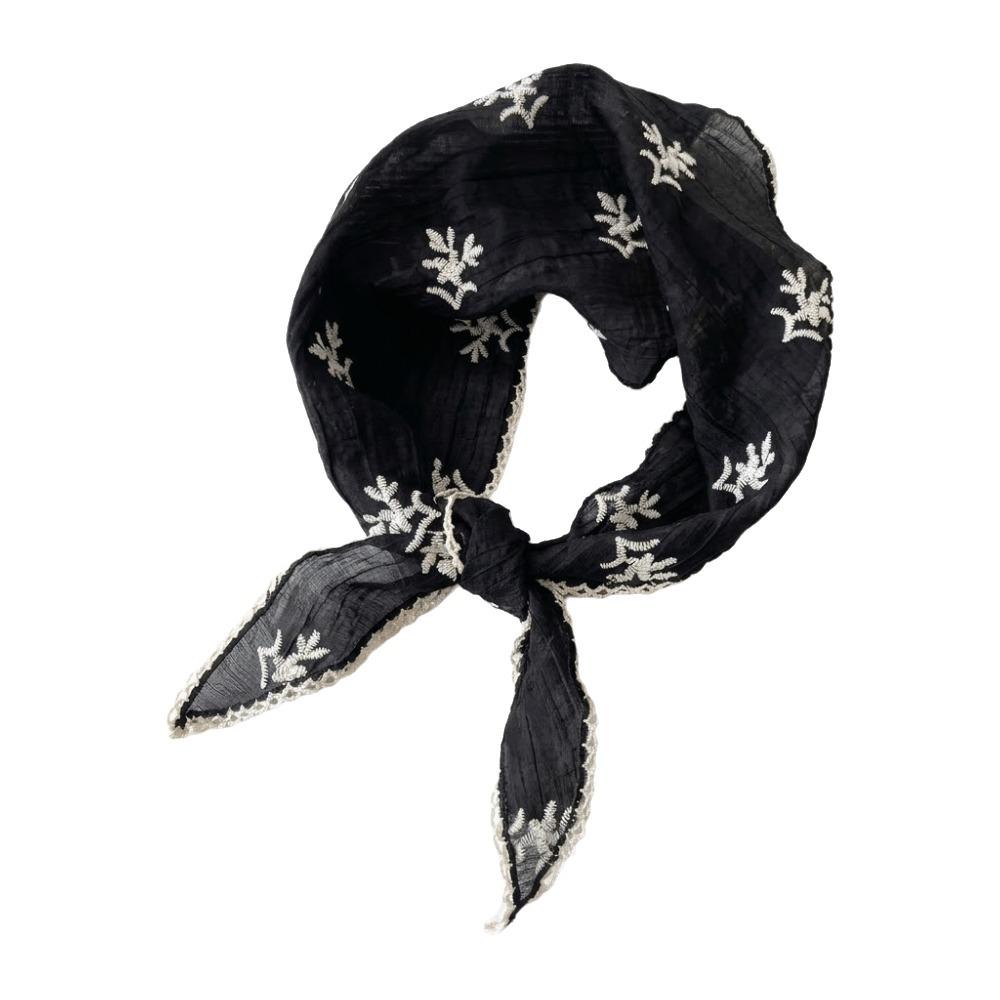 

Embroidered Flower Headband Korean Style Triangular Hair Band Retro Lace Triangle Scarf Girls