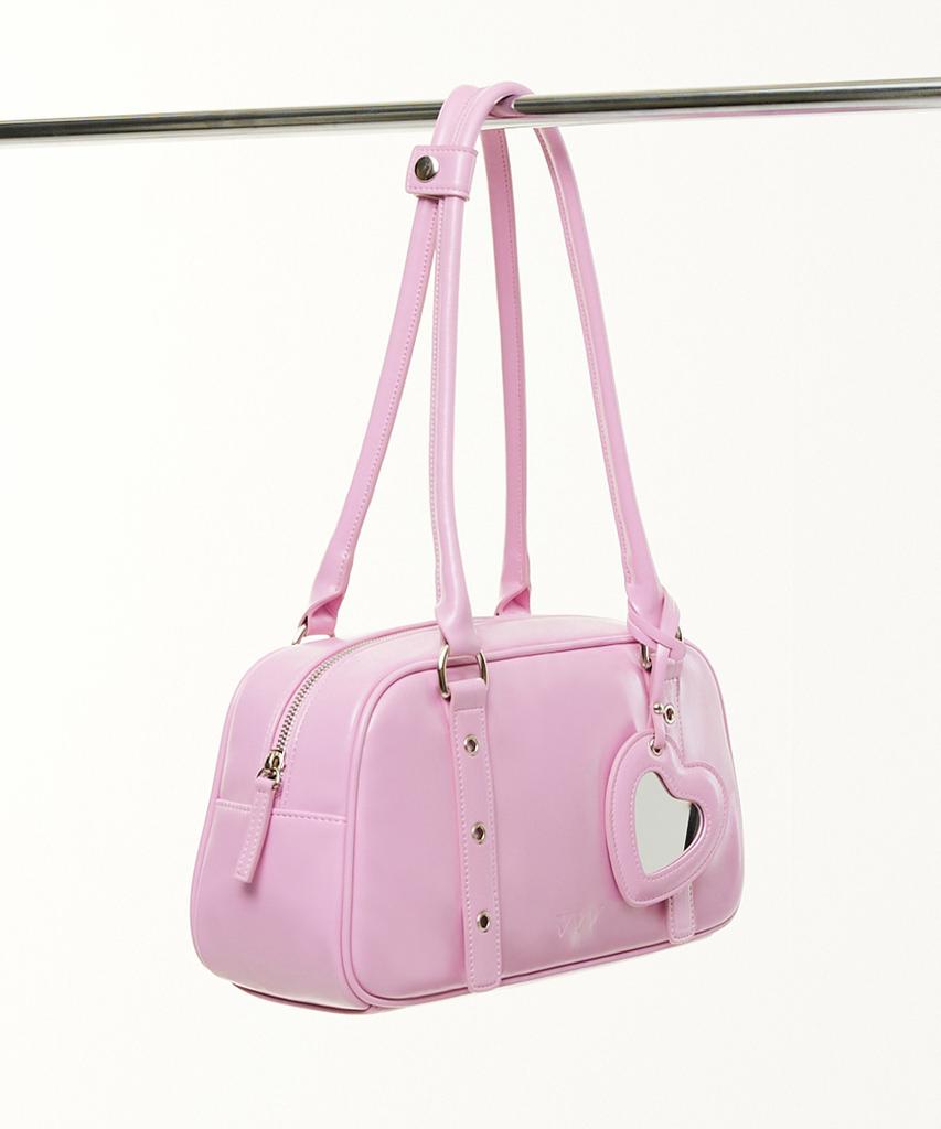 Vvv Heart Mirror Buckle Shoulder Bag _ Pink