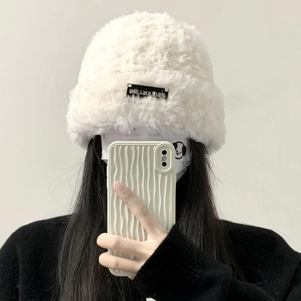Winter Fluffy Fur Hat for Women Korean Fashion Soft Plush Hat Russia Outdoor Snow Coldproof Warm Benines Ear Protection Cold Cap