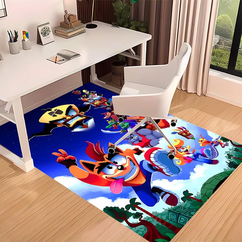 Crash Bandicoot Printed Absorbent Washable Carpet, Non-Slip Bathroom Mats, Kitchen Rugs, Yoga Mat,Living Room Entrance, Camping Picnic Rugs