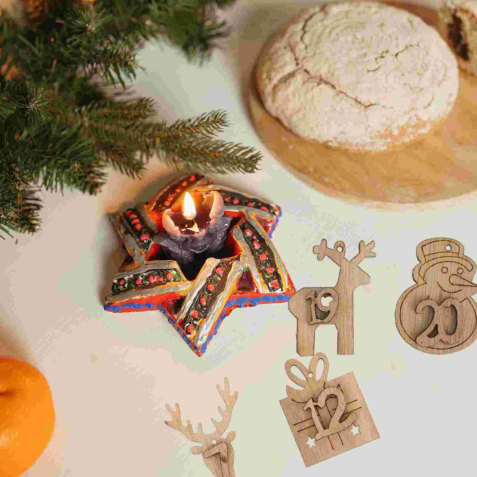 

Творческий календарь Рождественские цифры Подарочная бирка Шарм Рождественские украшения Декор Календари 4X3X0.2CM хаки