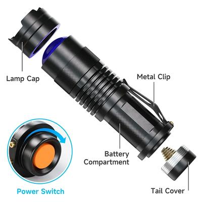Lanterna LED UV portátil luz negra comprimento de onda de 395 nm luz violeta detector de urina de animais de estimação escorpiões higiene feminina tocha