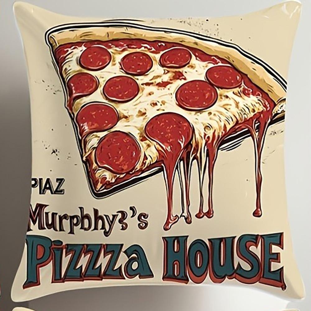 Vintage-Inspired Pillowcases: Coffee, Pizza, Retro Cinema, and Café-Themed for Unique Home Decor Sofa Cushion Cover