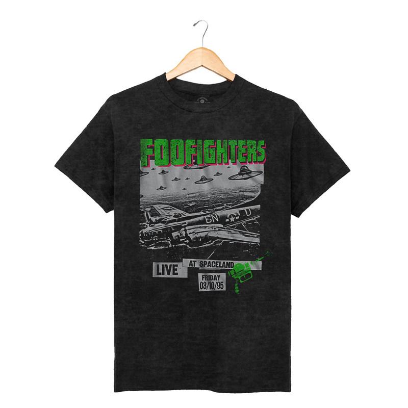 Fit The American Veteran Rock Band Foo Fighters Released A Flaming Fighter Jet Punkstyle Mens Tshirt in 1994