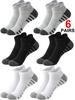 6 Pairs Ankle Athletic Running Socks Cushioned Breathable Low Cut Sports Tab Socks For Men And Women