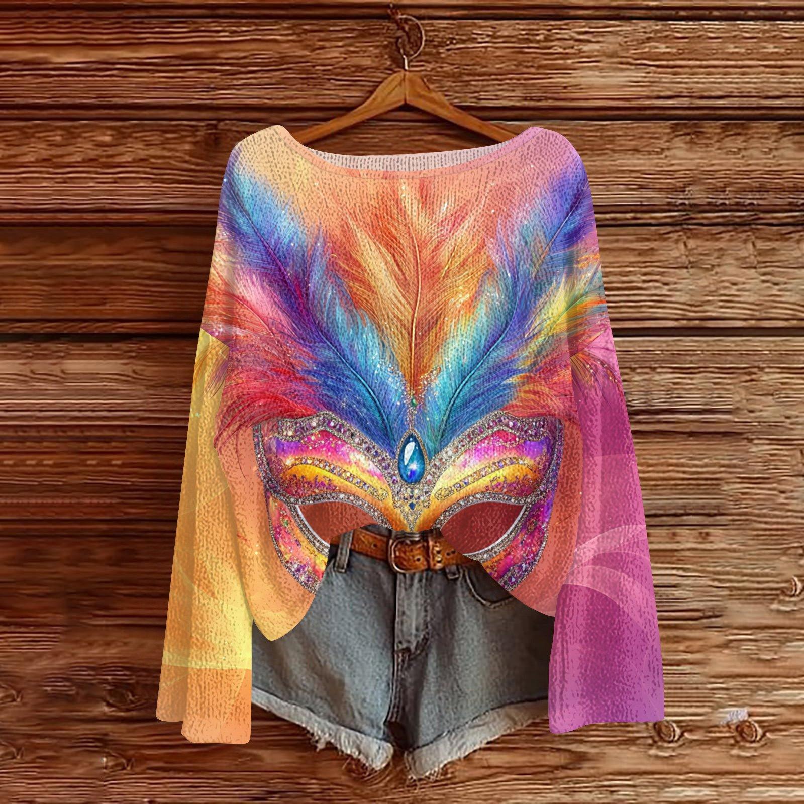 

Женский модный пуловер с круглым вырезом, длинным рукавом и принтом, повседневный M оранжевый