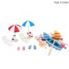 1Set 1:12 Miniature Deck Chair Beach Umbrella Boat Shell Kits Dollhouse Decoration