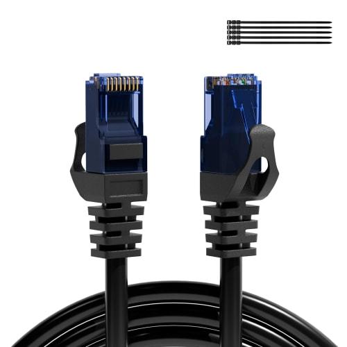 LAN Cable Outdoor CAT6 Ethernet Cable 3M High Speed Gigabit Run Cable UTP 1.0Gbps/250MHz Double Covered Internet Cable 26AWG OFC Flame Retardant/Weath