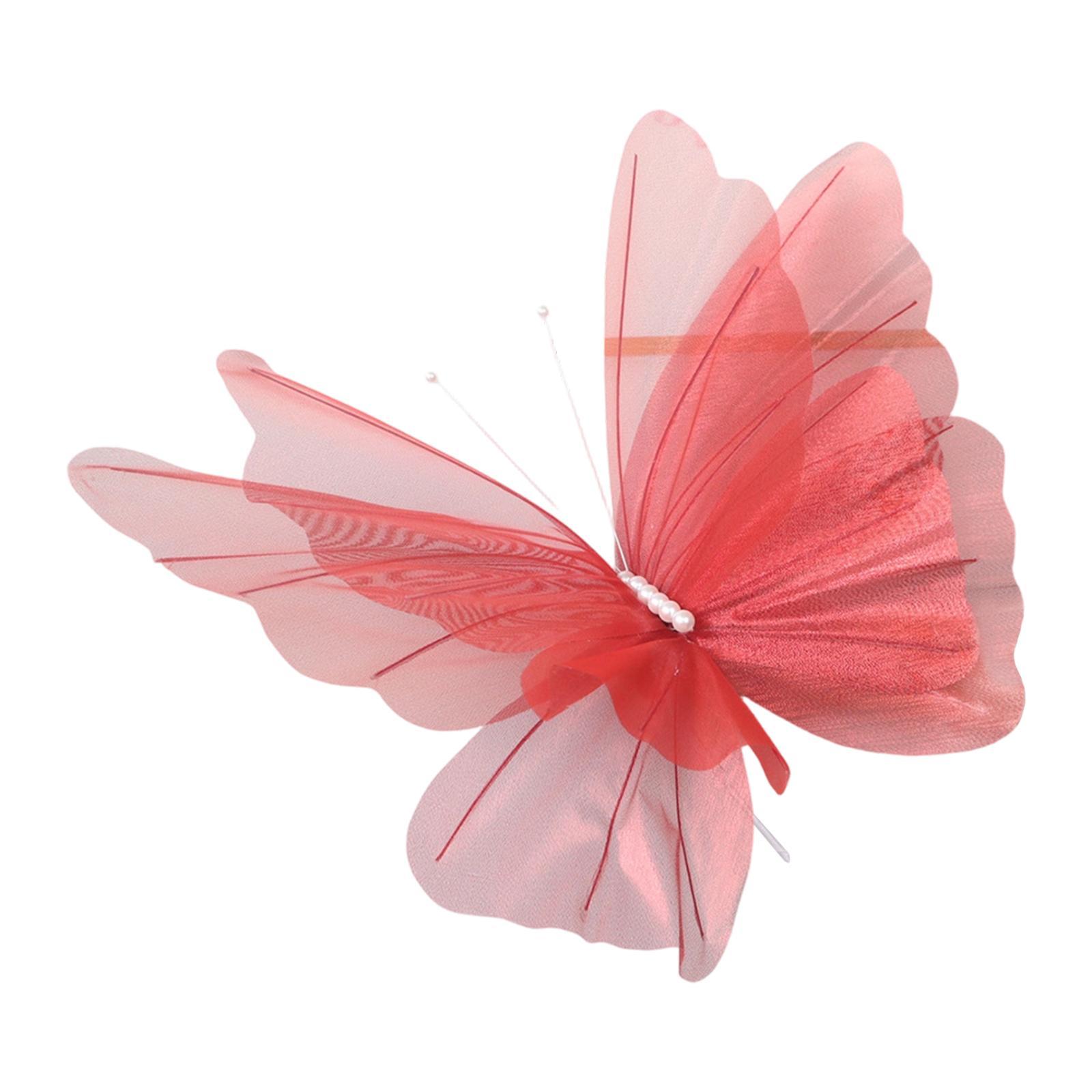 

Artificial Butterfly Decoration Lightweight Beautiful Photo Props Ornament Marriage Decor for Wedding Holiday Birthday Indoor красный